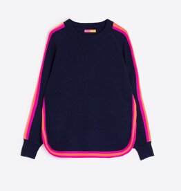 Vilagallo Navy Sweater w/ Trim
