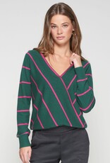 Vilagallo Green Stripe Wrap Sweater