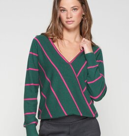 Vilagallo Green Stripe Wrap Sweater