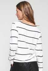 Vilagallo White Stripe Wrap Sweater