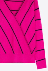 Vilagallo Pink Stripe Wrap Sweater