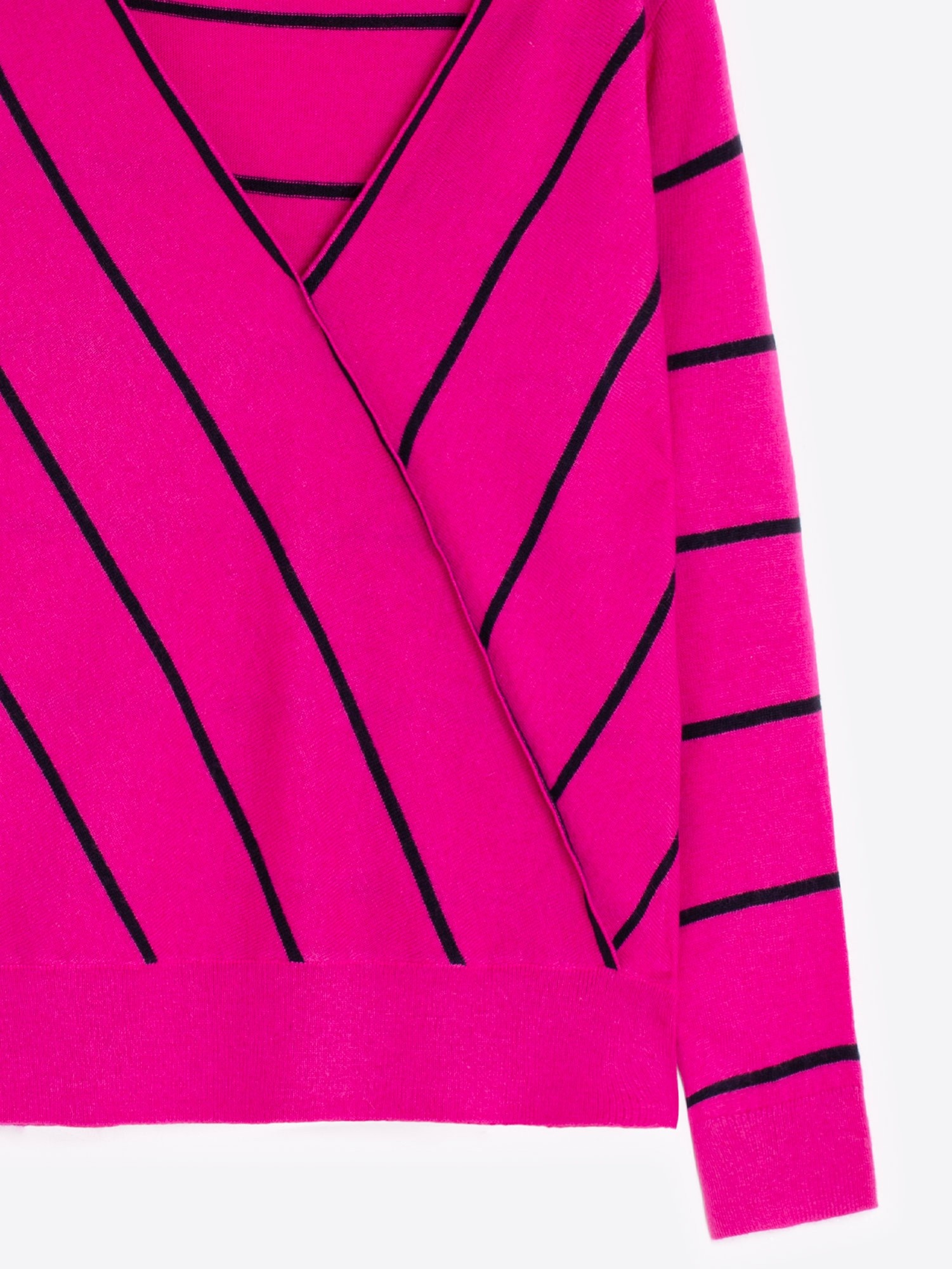 Vilagallo Pink Stripe Wrap Sweater