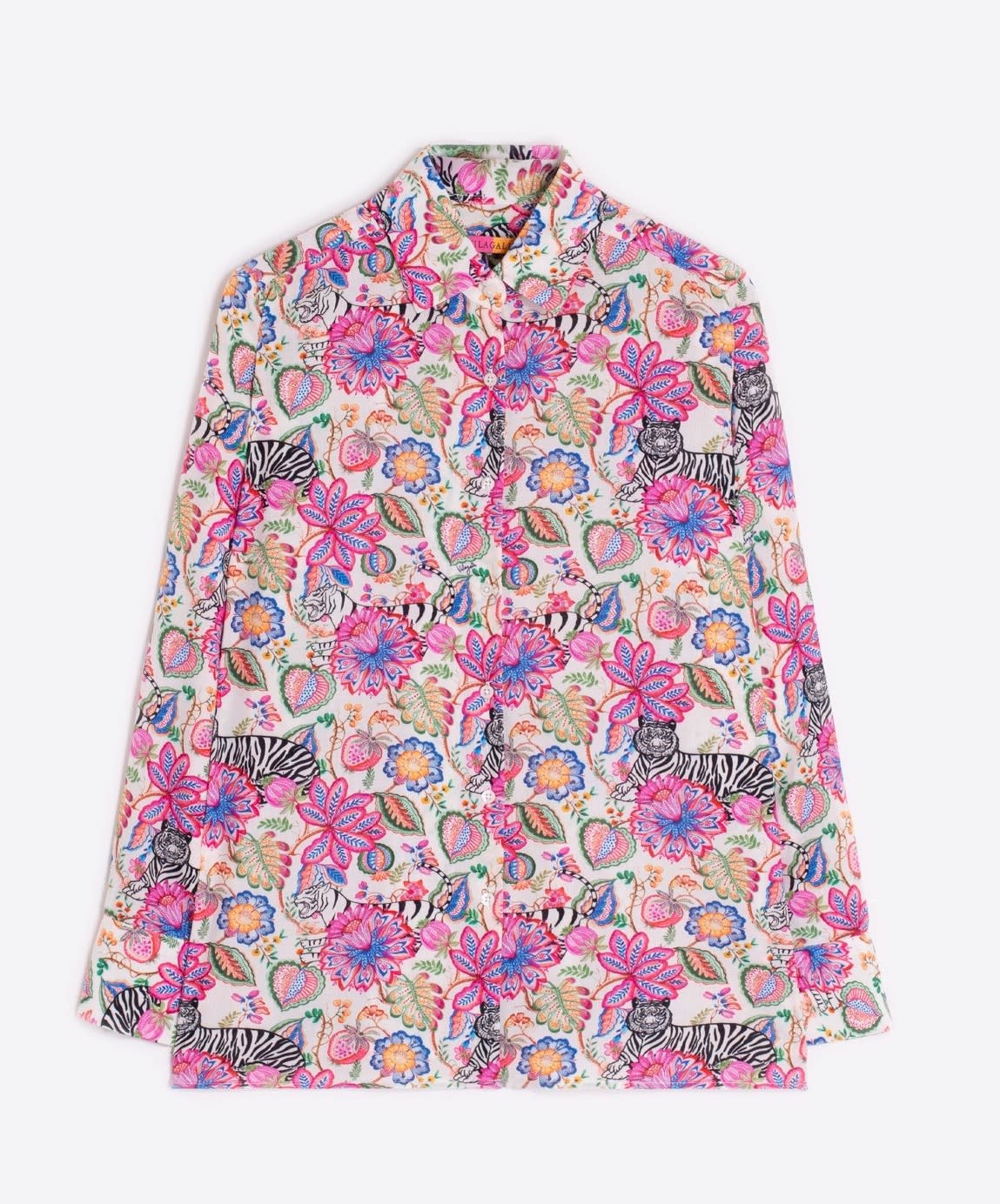 Vilagallo Tiger & Floral Shirt