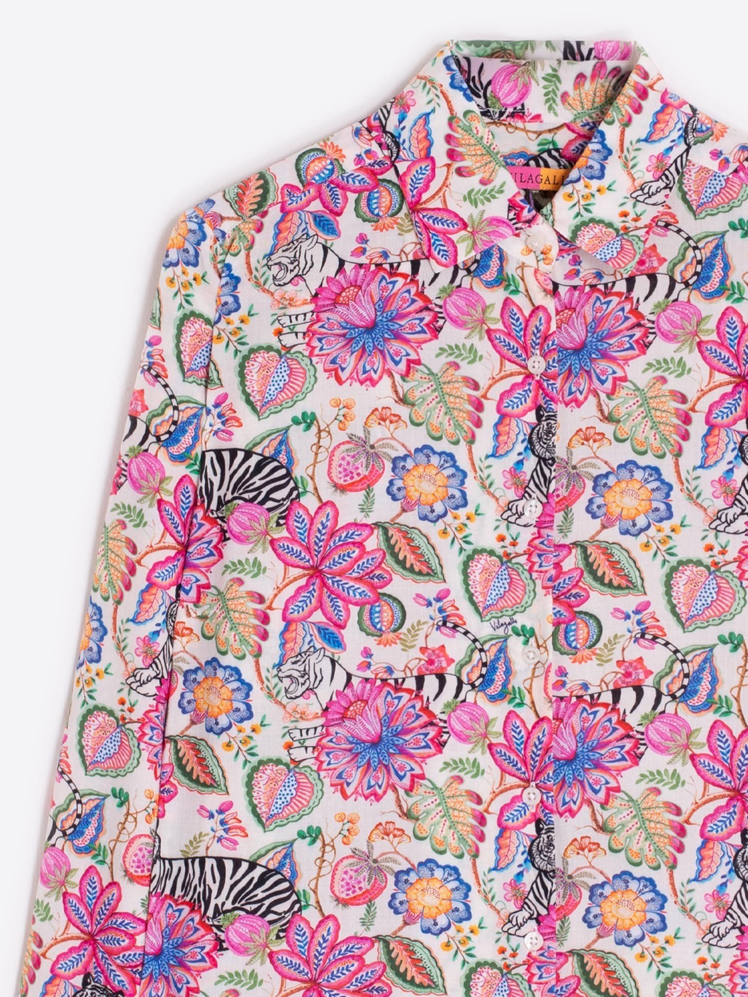 Vilagallo Tiger & Floral Shirt