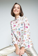 Vilagallo White Matchbox Print Shirt