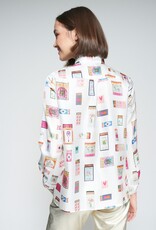 Vilagallo White Matchbox Print Shirt