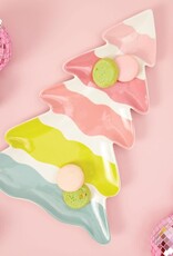 Gift Wrap Company Holiday Tree Stoneware Tray