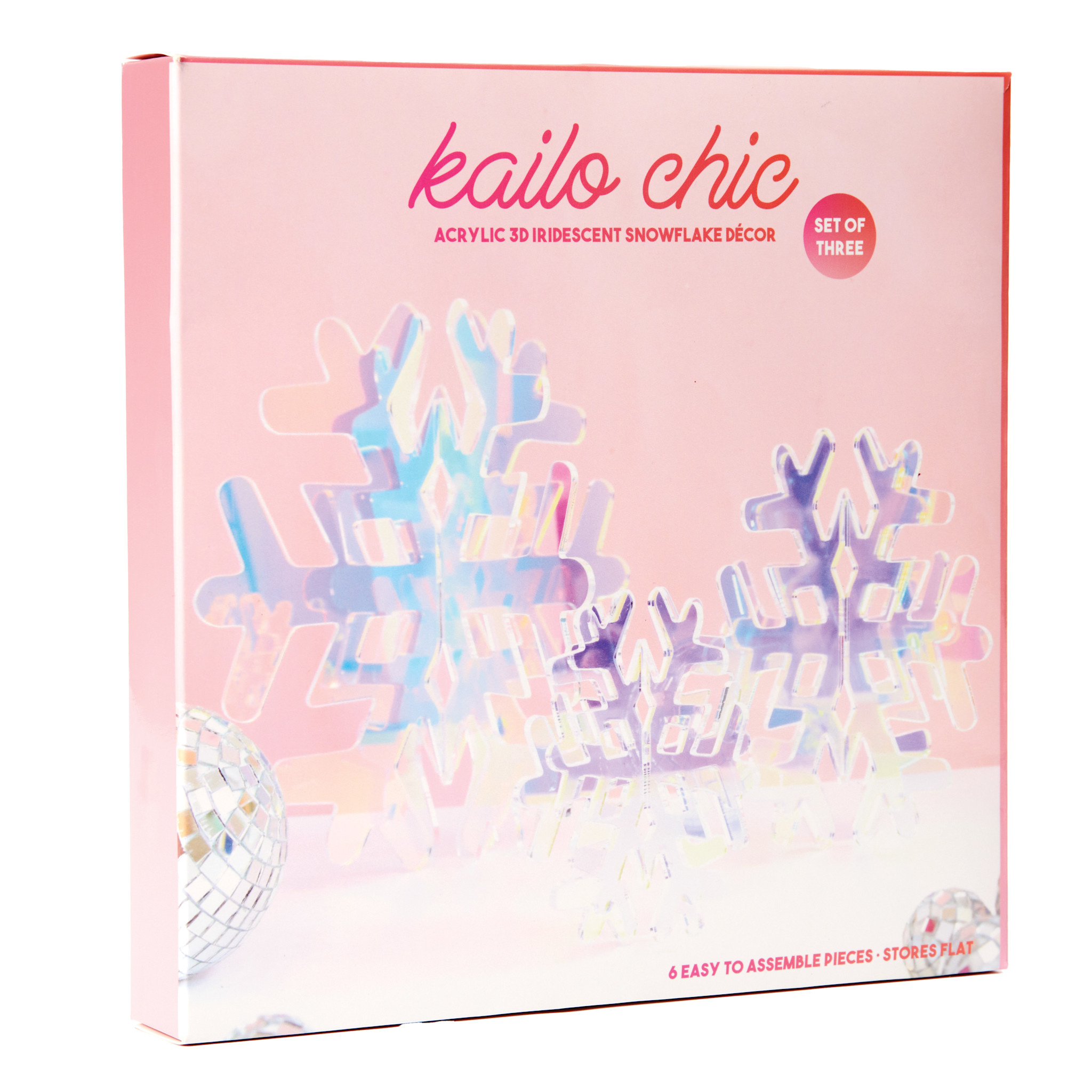 Gift Wrap Company Iridescent Acrylic Snowflakes