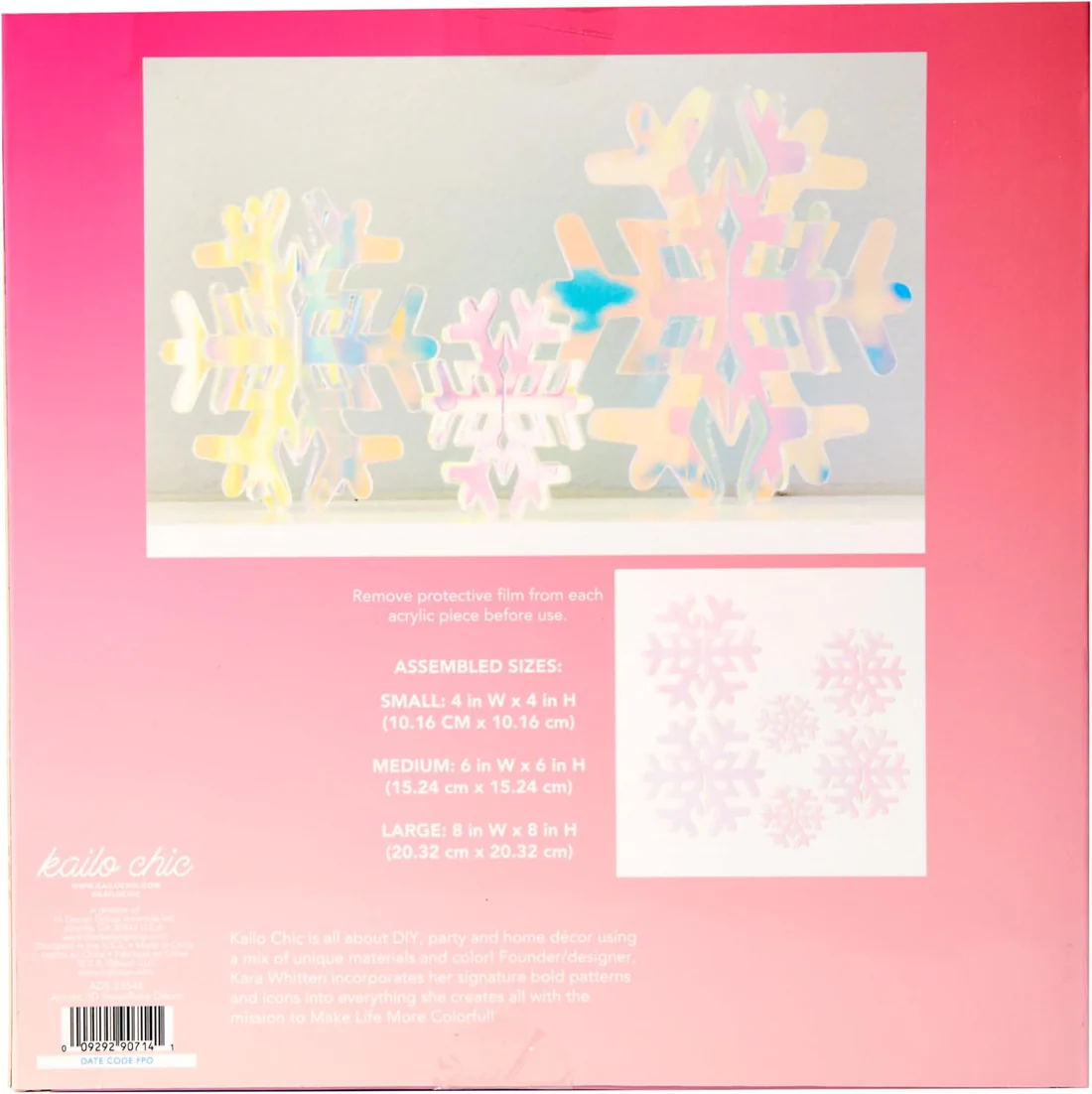 Gift Wrap Company Iridescent Acrylic Snowflakes