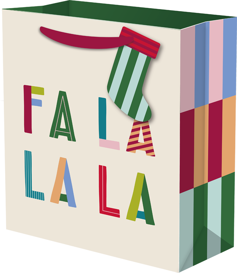 Gift Wrap Company Seeing Stripes Fa La La Bag