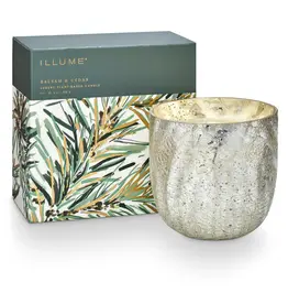 Illume Balsam & Cedar Luxe Sanded Mercury Glass Candle