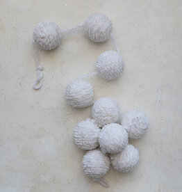 Chenille Ball Garland w/ Gold Thread