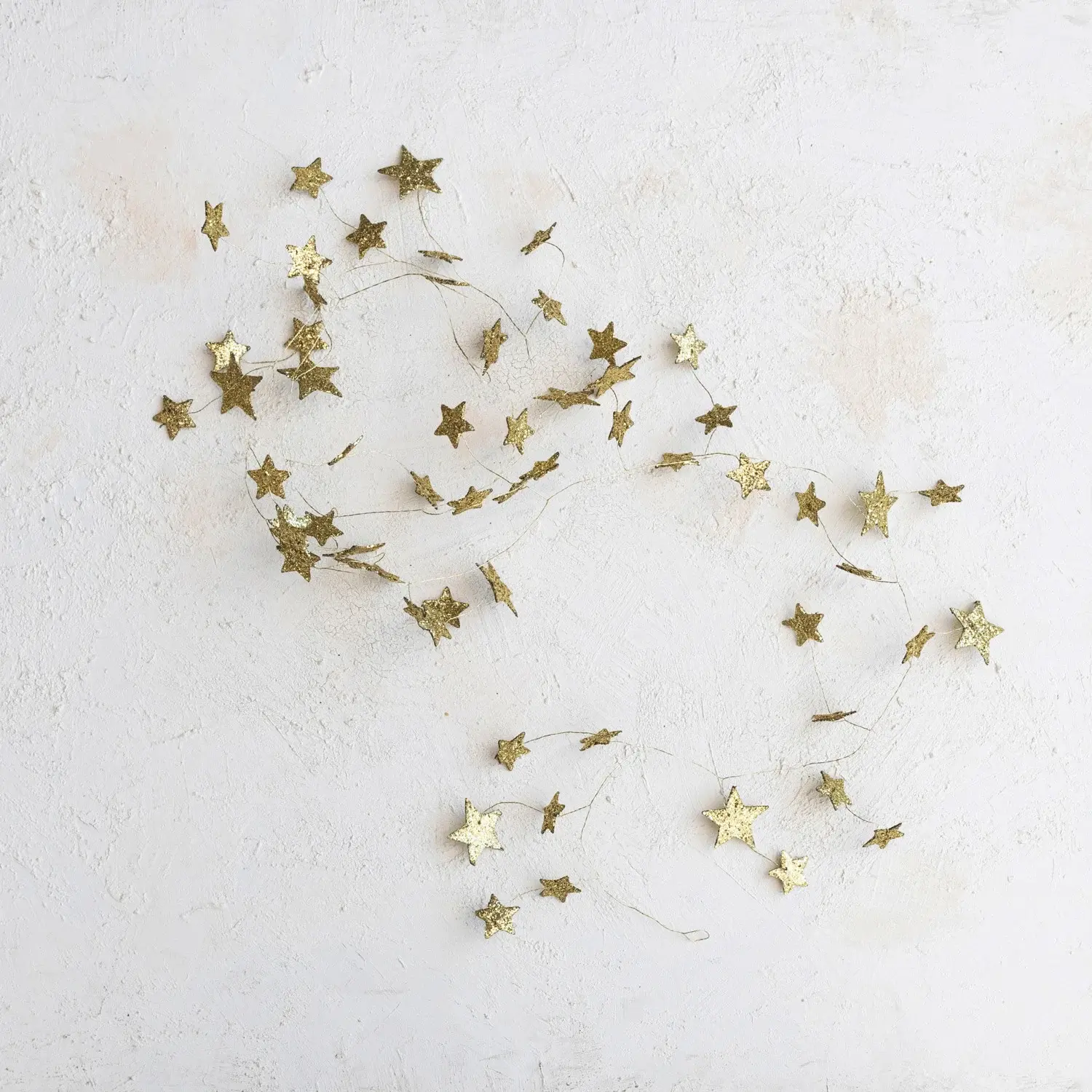 Glitter Paper Star Garland Gold