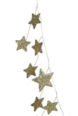 Glitter Paper Star Garland Gold