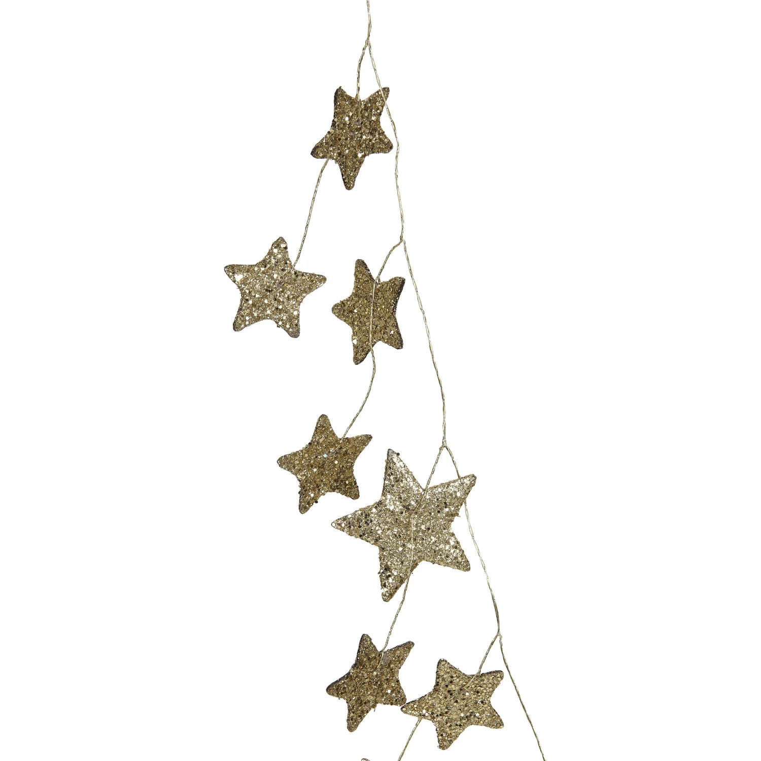 Glitter Paper Star Garland Gold