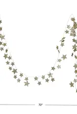 Glitter Paper Star Garland Gold