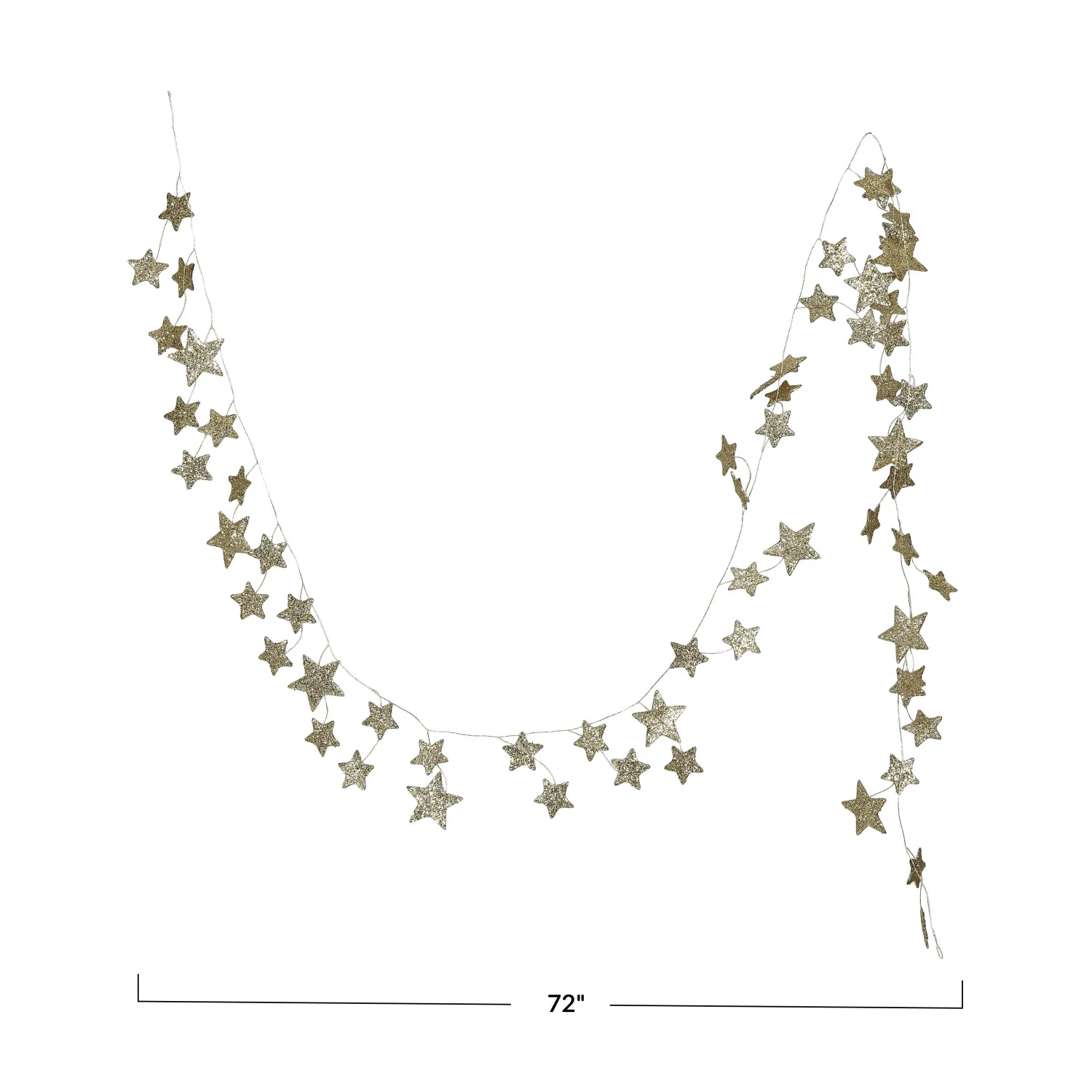 Glitter Paper Star Garland Gold