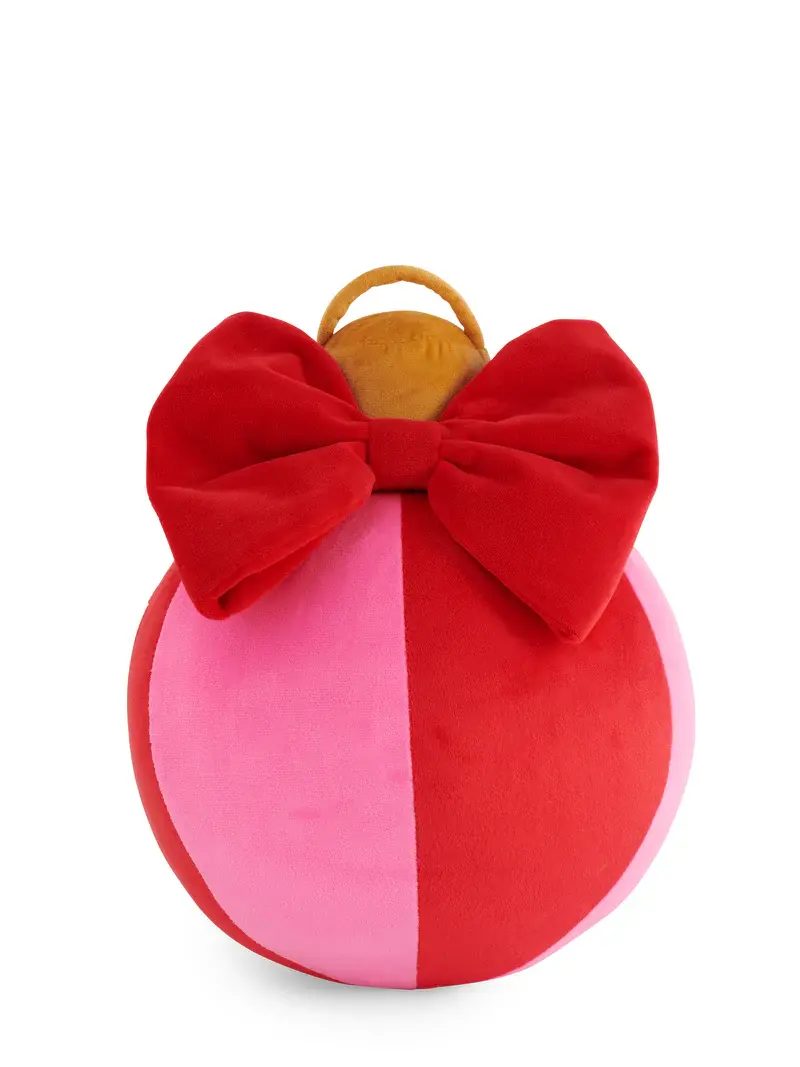 Shiraleah Festive Bauble Pillow Red Pink 9"
