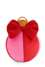 Shiraleah Festive Bauble Pillow Red Pink 9"