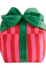 Shiraleah Stripe Gift Box Pillow Red 12x12