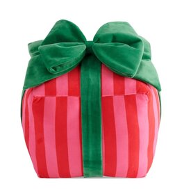 Shiraleah Stripe Gift Box Pillow Red 12x12