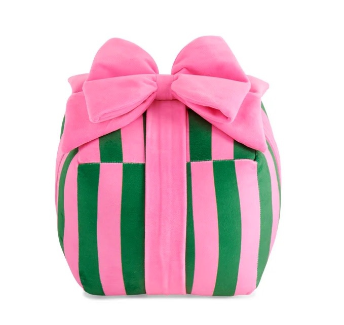 Shiraleah Stripe Gift Box Pillow Green 9x9