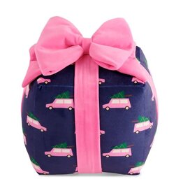 Shiraleah Retro Car Gift Box Pillow Navy 9x9