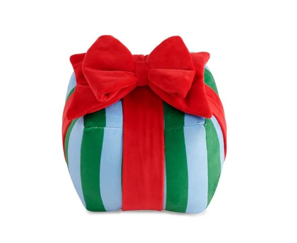 Shiraleah Stripe Gift Box Pillow Blue 6x6