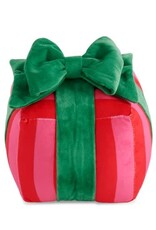 Shiraleah Stripe Gift Box Pillow Red 6x6