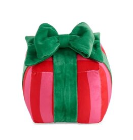 Shiraleah Stripe Gift Box Pillow Red 6x6