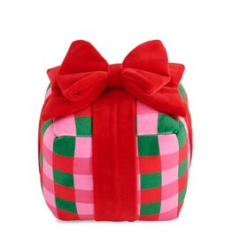 Shiraleah Checkered Gift Box Pillow Multi 6x6