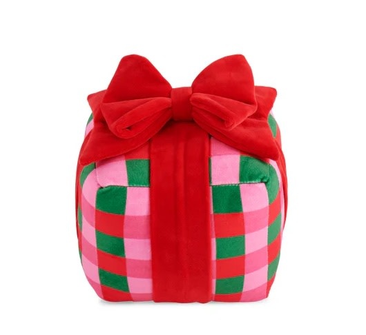 Shiraleah Checkered Gift Box Pillow Multi 6x6