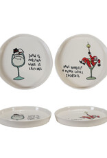 Stoneware Plate with Holiday Tipsy Saying