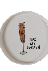 Stoneware Plate with Holiday Tipsy Saying