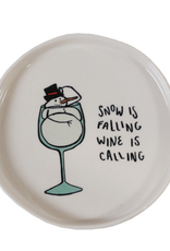Stoneware Plate with Holiday Tipsy Saying