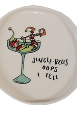 Stoneware Plate with Holiday Tipsy Saying