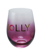 Wine Glass with Holiday Saying 16oz