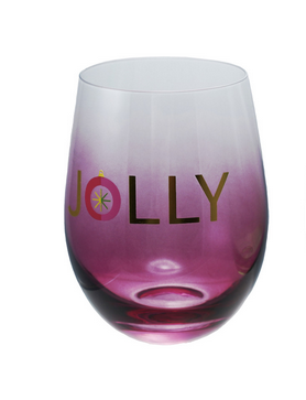 Wine Glass with Holiday Saying 16oz