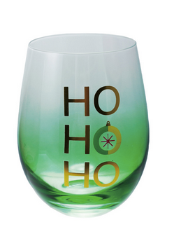 Wine Glass with Holiday Saying 16oz