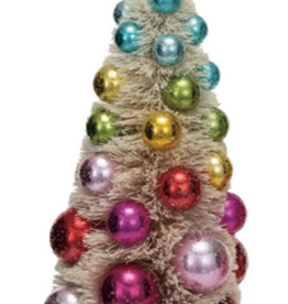 Sisal Bottle Brush Tree w/ Ornaments 13"