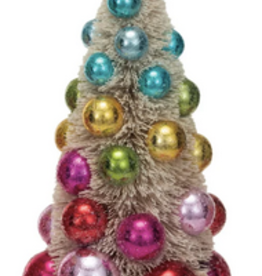 Sisal Bottle Brush Tree w/ Ornaments 11"