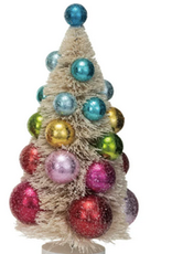 Sisal Bottle Brush Tree w/ Ornaments 9"