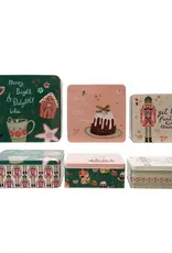 Embossed Tin with Lid & Holiday Treats Set of 3