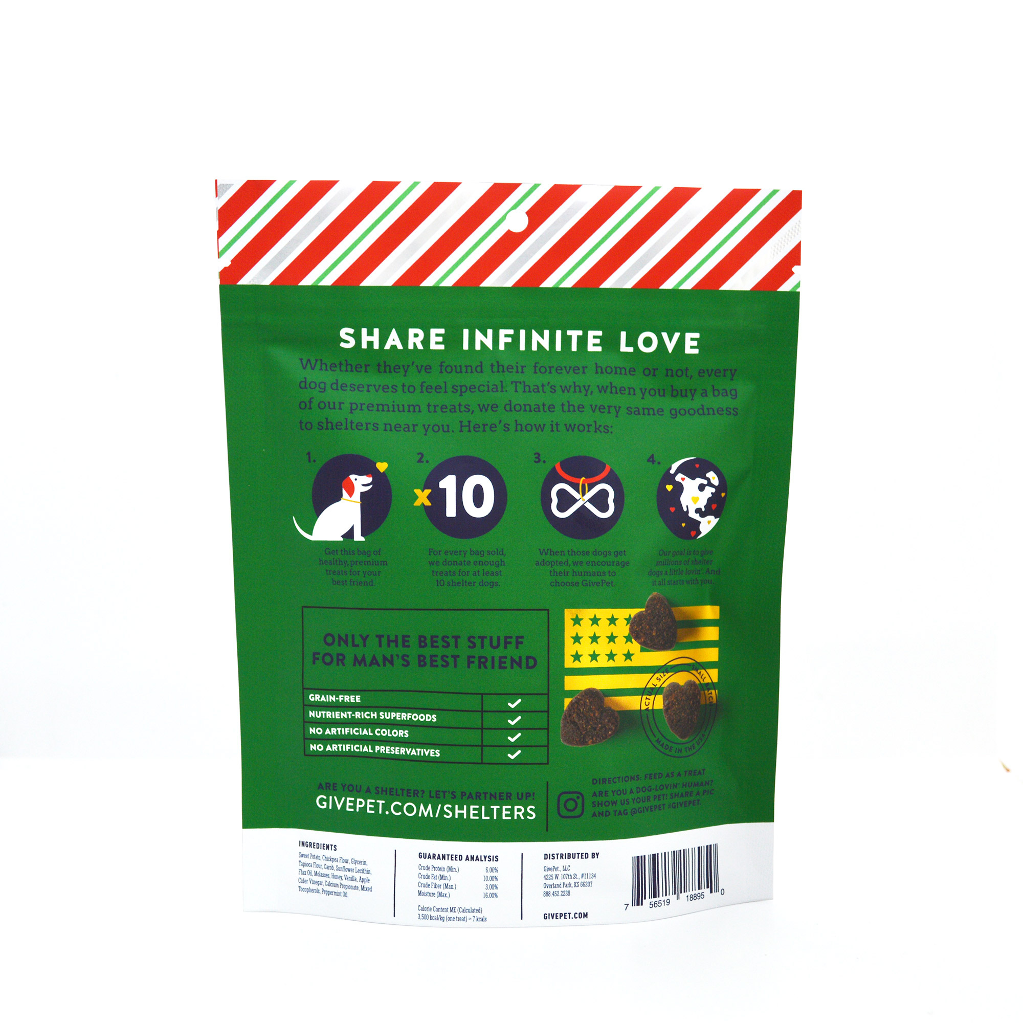 GivePet Holiday Dog Treats Peppermint Bark