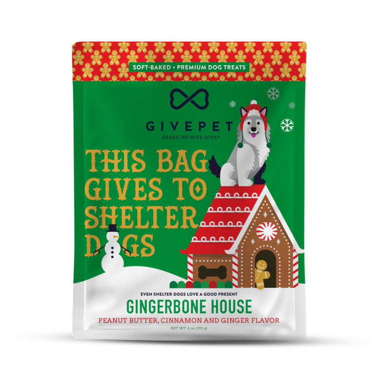 GivePet Holiday Dog Treats Gingerbone House