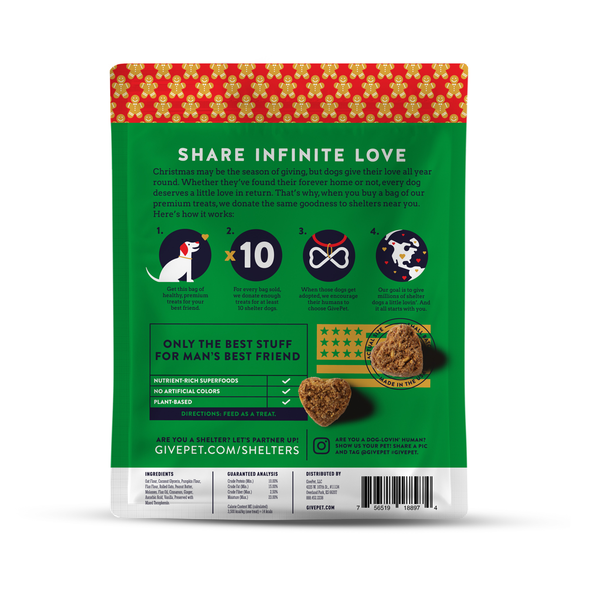 GivePet Holiday Dog Treats Gingerbone House