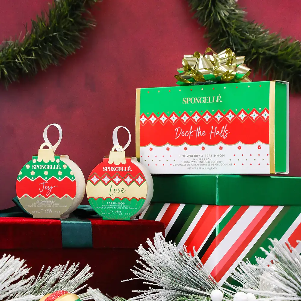 Spongelle Deck the Halls Holiday Ornament Gift Set