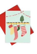 Talking Out of Turn Stockings Holiday Greeting Card Set of 8