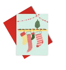Talking Out of Turn Stockings Holiday Greeting Card Set of 8