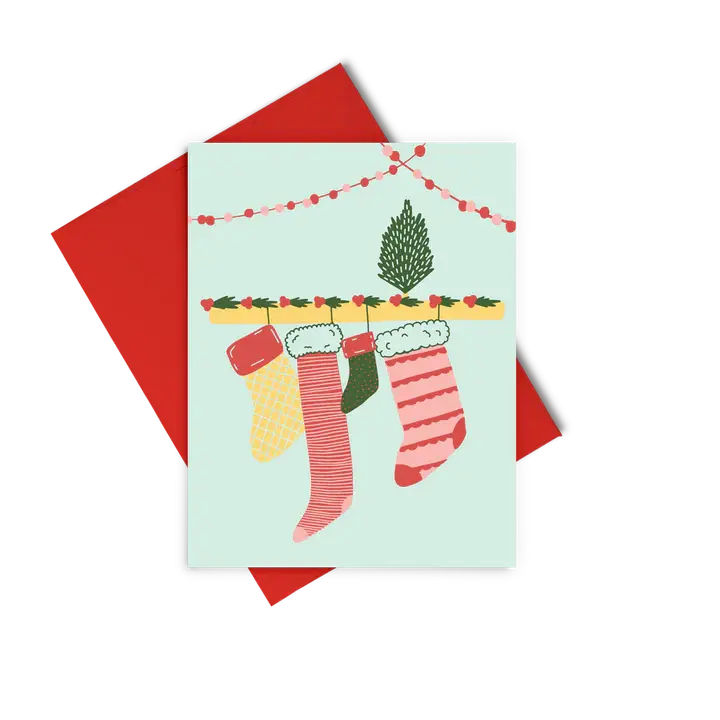 Talking Out of Turn Stockings Holiday Greeting Card Set of 8